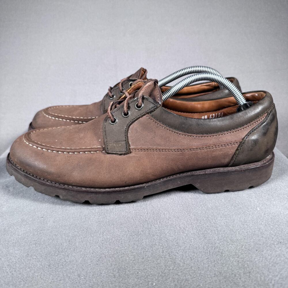 Allen Edmonds Shoes Mens Size 11.5 AA Brown Moc Toe Derby Vibram Sole Made USA